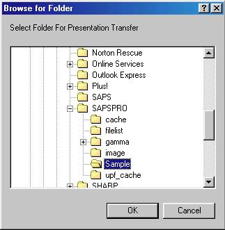 Transferring Images 2 Click the File menu, and select Open.... w The Browse for Folder window will open. 3 Select the folder in which the image files (Presentation Slides) are saved. And click OK.