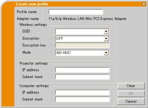 3. Using the Live Mode 3.8 Profile data 3.8.1 Outline of Profile data The network setting to connect the projector and PC can be stored as a profile data.