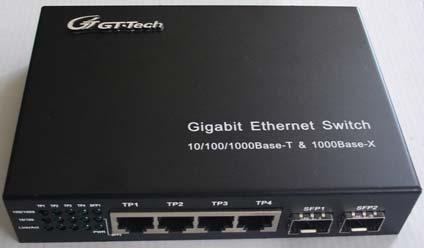 LTSG06 Series 6 ports Gigabit Ethernet Optical Fiber Switch with two SFP ports Introduction LTSG06 6 ports Gigabit Ethernet Switch has four 10/100/1000M UTP ports and two 1000M SFP sockets.