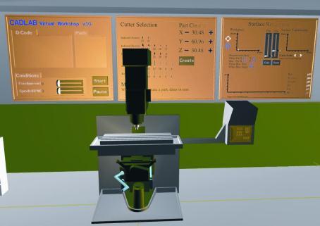 3 VIRTUAL ENVIRONMENT FOR MACHINING PROCESSES SIMULATION During machining process simulation, CNC machine axes and cutter animate in a realistic way.