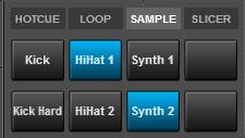 Hold SHIFT down and then press one of the Pads to trigger a momentary Loop Roll of a different pre-selected size in beats, as per the image below.