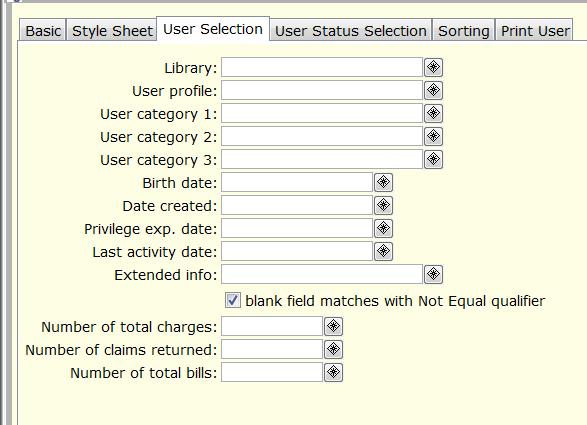 User Profile To limit your results to certain profiles, use the gadget to include or exclude profiles. If no value is selected, all user profiles are included.