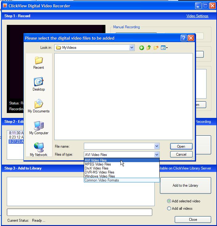 7. rowse and select the location for where the digital file is stored on the computer or on the network.