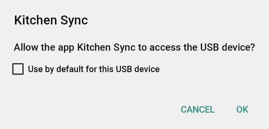 Note: The first time you print from KitchenSync, a window will pop up asking whether you Allow KitchenSync to access