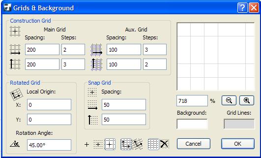 of the rotated grid. Note: To return to the 'normal' grid, use the Grid Switch button.