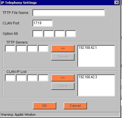Step 2d: Configure IP Telephony In this screen we associate the 46xx phones with the Host s IP Office and TFTP Server.