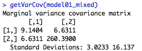 Empty Model Results: Residual Covariance Matrix The residual covariance matrix comes