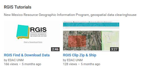 NM RGIS Quick Guides and Videos Finding Data Interactive Mapping Downloading Data
