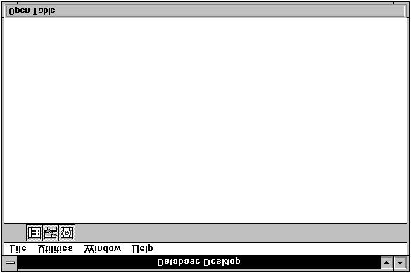 Figure 2.1 The Database Desktop application window Toolbar Files you open in Database Desktop appear in their own type of windows. Tables appear in Table windows, and queries appear in Query windows.