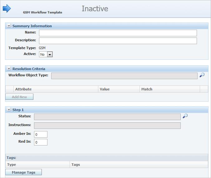 Creating New GSM Workflow Templates Figure 2 1 GSM Workflow Template page 3.