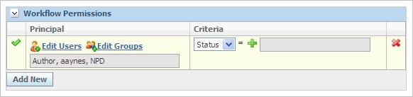 Creating SCRM Workflow Templates Workflow Permissions Section In addition to read and write permissions above, you can also set who has workflow permissions, as Figure 3 11 shows.
