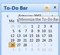 mouse click on the To- Do Bar and turn off the Appointments and the Task List Now turn these items back on again Right mouse click on the To- Do Bar, select Options, increase the Number of