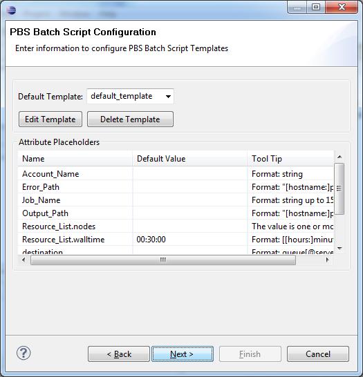 PBS Resource Manager Leave the PBS Batch Script Configuration as default Provides an opportunity