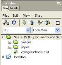 Select OK. The only items that will be downloaded will be a styles folder containing the main style sheet (to standardize the fonts) called main.css and the collegesschool.
