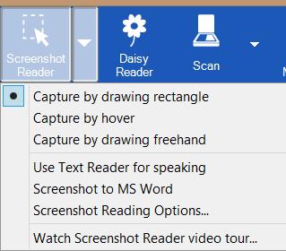 Screenshot Reader: click this button and drag the mouse over any