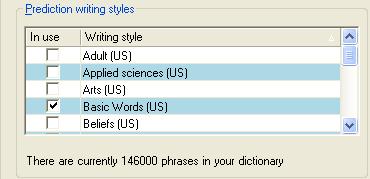 Click on the black arrow next to Word Prediction Click Prediction Options.