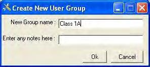 You see the Create New User Group window (Figure 23-5). Figure 23-5 Create New User Group window 3.
