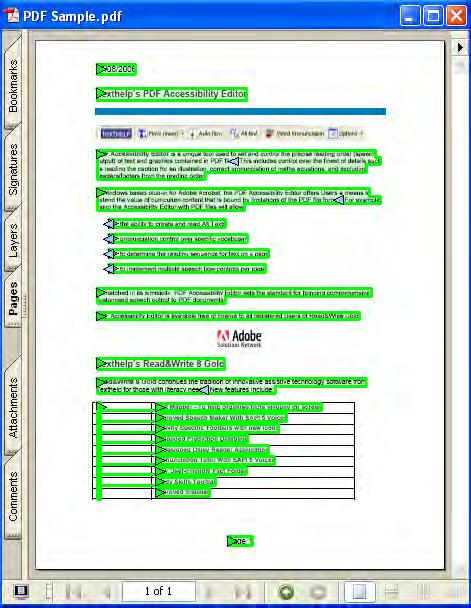 Using the PDF Accessibility Editor Read&Write 10 Figure 24-4 Flow illustration 3. A blue arrow indicates the end of sentence, i.e. where there is a full stop. 4.