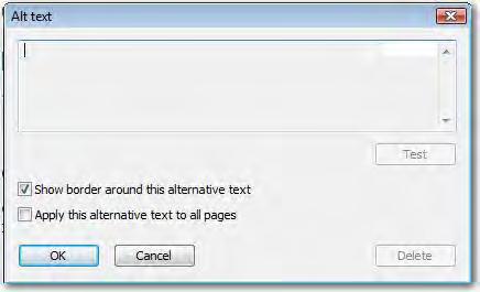 Using the PDF Accessibility Editor Read&Write 10 3. Type in Flow. Figure 24-10 Alt text dialog box 4.