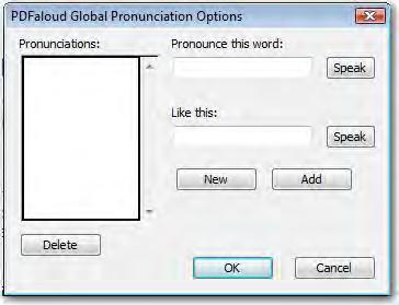 Using the PDF Accessibility Editor Read&Write 10 Where you want to change how a word is read throughout the document you can use the PDFaloud Global Pronunciation Options. 6.