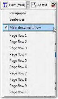 Read&Write 10 Using the PDF Accessibility Editor Figure 24-13 Flow (main) drop down list 2. Click on the button. 3.