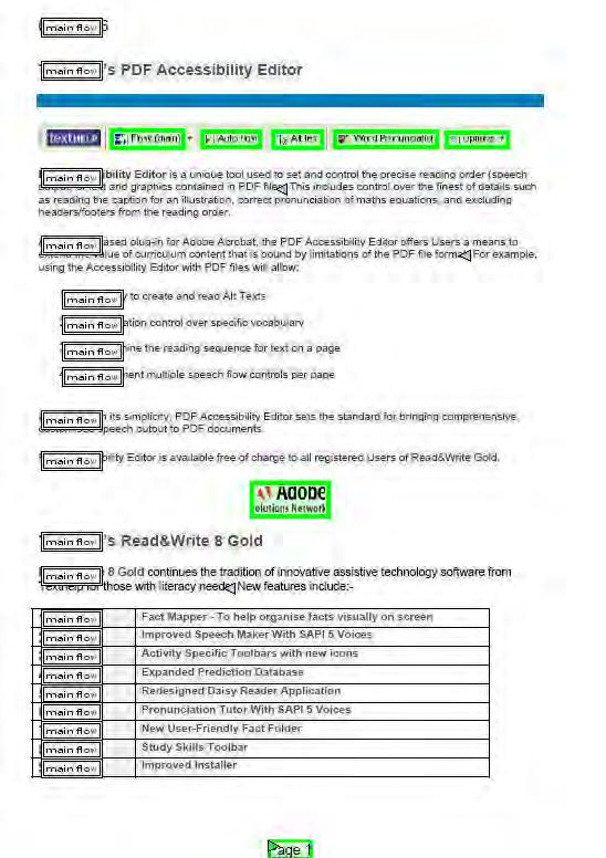 Read&Write 10 Using the PDF Accessibility Editor Figure 24-16 Main document flow (3) 8.