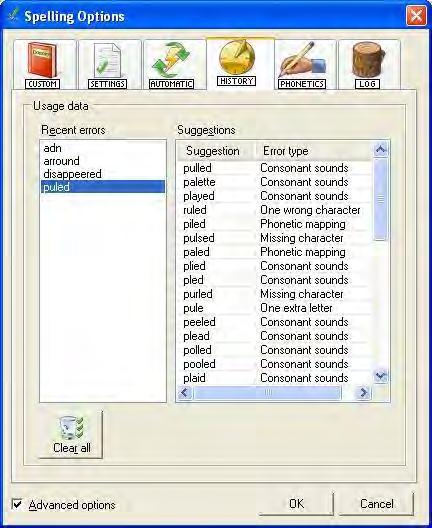 Spell checking Read&Write 10 Exercise 4 Reviewing spellings In this exercise you ll learn how to review suggestions for misspelled words and review your spelling log. 1. Click on the drop down list on the toolbar and select Spelling Options.