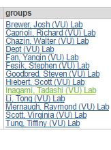 Groups: This is a list of labs currently associated with your department. Labs are working groups, and usually will bear the name of the PI of the lab.
