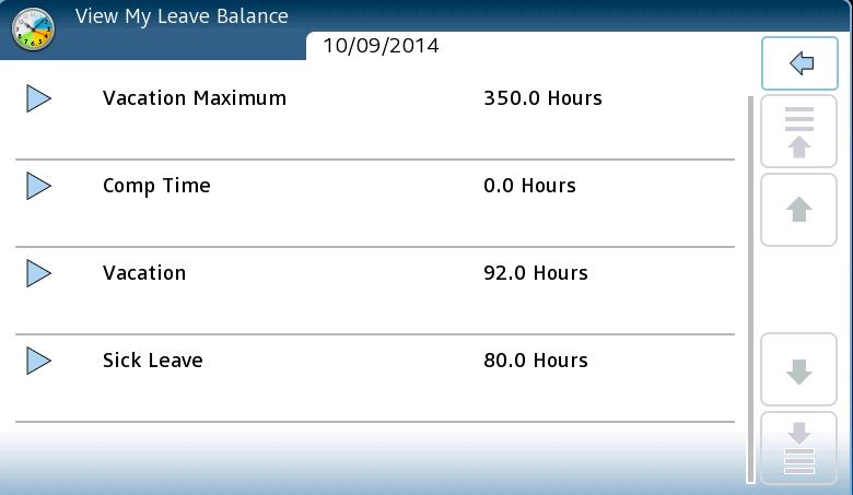 View My Leave Balances CalTime displays your vacation maximum and your leave balances. 4.