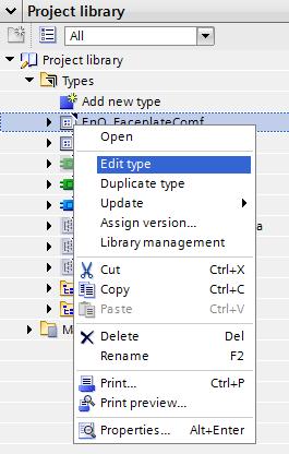 Open the Types folder in the project library. 15.
