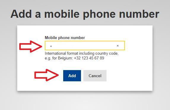 Insert your number using the international format with country code Example : +32 for Belgium, +39 for Italy, and then click