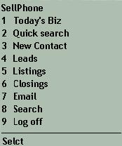 Using Top Producer SellPhone The Main menu The Main menu allows quick access to the following nine options. Select Menu to return to the Main menu from other areas of Top Producer SellPhone.