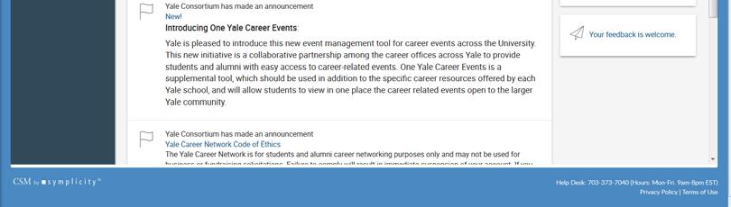 Yale Career Network profile.