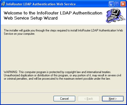 How to install the Authentication Web Service Run the