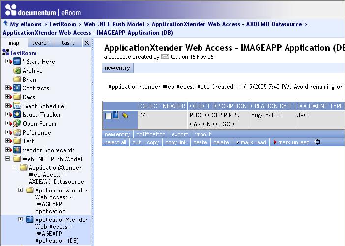 Using the AppXtender Web Access.NET eroom Integration The following figure (Figure 3) illustrates AppXtender Web.