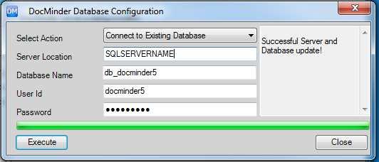 From the Select Action dropdown, choose Connect to Existing Database. This is where you can use the information in the Web.Config if you don t already know it.