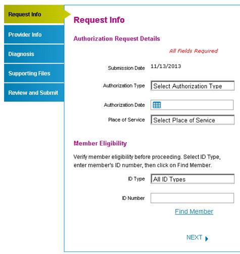 Precertification Request for Services Page 3 of 24 Navigate to the Precertification page 1. Select Precertification from the left hand navigation 2. Click Request 3.