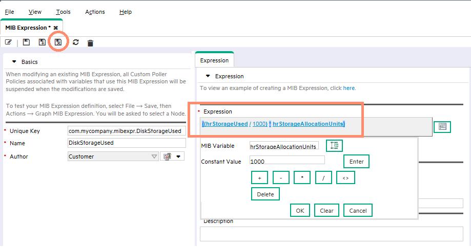 Technical White Paper HPE Network Node Manager i Software Page 10 13. After you select each operand, place the cursor in the location where you want to insert a MIB variable. 14.
