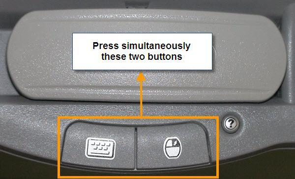 2. Press simultaneously the keyboard and right-click mouse buttons
