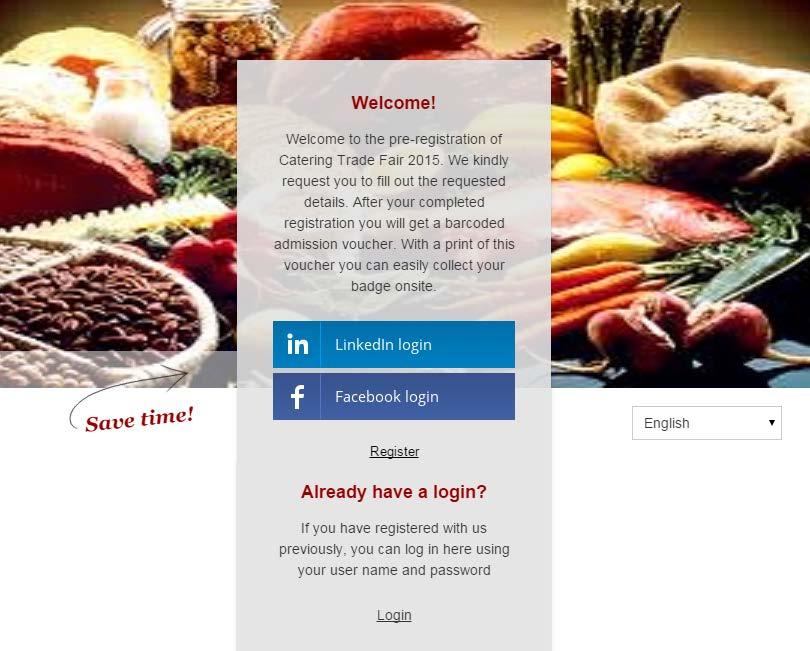 Figure 3-31 Same form with LinkedIn/Facebook login selected, Social Media popup Welcome page layout 3.5.