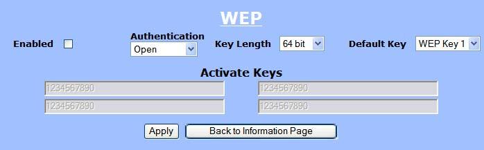 Chapter 3: Configuration Security In this section you can configure both basic and advanced security settings for your device. Basic Security Settings In this window you can define WEP parameters.