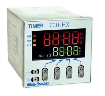 General Purpose Electronic Timers and Counters 700-HX Multi-Function Digital Timing Relay Digital timing relay with LCD display Socket- or panel-mounted (NEMA 4X/IP66) 5A, B300, SPDT contact ratings