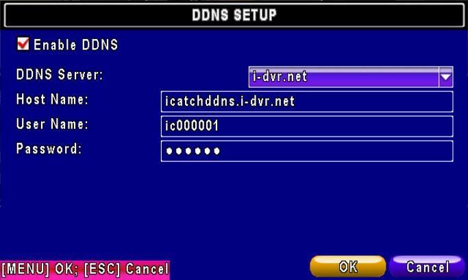 Step 4. Enter DVR Main Menu Network Setup DDNS.