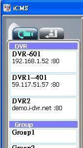 9-3 DVRs, Groups & Events Icon View list of logged in DVR/ Group. View Logs: list all the event information of DVR 9-3.