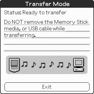 When you use Audio Player Once transfering has started, do not do any of the following until transfering is complete. Disconnect the USB cable. Remove the MG Memory Stick.