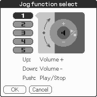 Playing audio files on your CLIE handheld Switching the JogDial navigator function for Audio Player You can switch the JogDial navigator function for Audio Player.