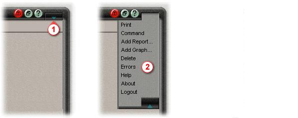 Menu commands 1 Clicking the menu button opens 2 a drop-down menu of the system functions described below.