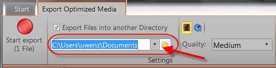 then you can determine an own Export path. Click the arrow to open the Search Archives dialog.