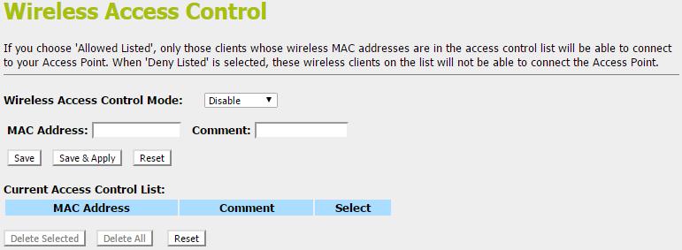Access Control For security reason, using MAC ACL's (MAC Address Access List) creates another level of difficulty to hacking a network.