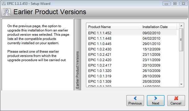 If an archive database is not yet associated with this EPIC installation, then the option to create an archive database is presented. This creates a new empty archive database.